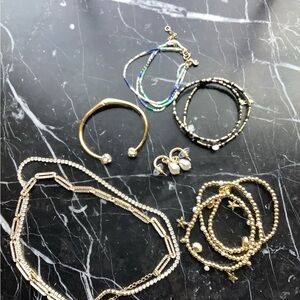 LOFT Gold and Black Bracelet, earrings and necklaces lot